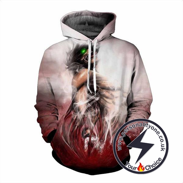 Attack On Titan - Eren Yeager 3D - Attack On Titan Hoodies